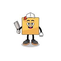 Mascot of sticky note as a butcher vector