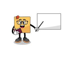 Mascot cartoon of sticky note teacher vector