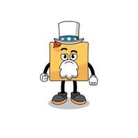 Illustration of sticky note cartoon with i want you gesture vector