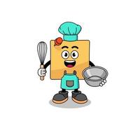 Illustration of sticky note as a bakery chef vector