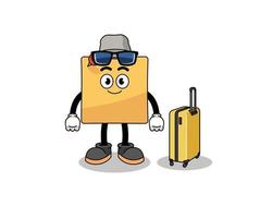 sticky note mascot doing vacation vector