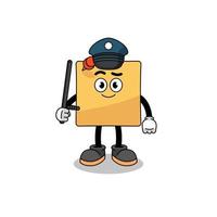 Cartoon Illustration of sticky note police vector