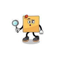 Mascot of sticky note searching vector