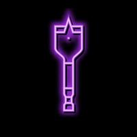 spade drill bit neon glow icon illustration vector