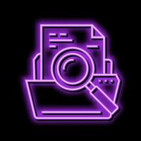 search folder neon glow icon illustration vector