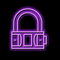 lock padlock neon glow icon illustration vector