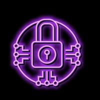 system padlock neon glow icon illustration vector