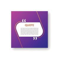 Quote frame blank template icon in flat style. Empty speech bubble vector illustration on isolated background. Textbox sign business concept.