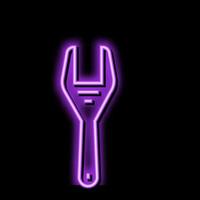 fan clutch wrench tool neon glow icon illustration vector