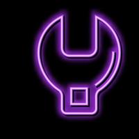 crowfoot wrench tool neon glow icon illustration vector