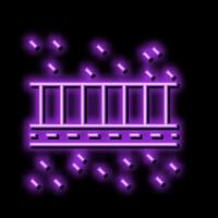 stitching denim neon glow icon illustration vector