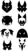 set of evil shape icon vector