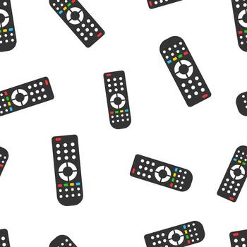 Remote control icon seamless pattern background. Infrared controller vector illustration on white isolated background. Tv keypad business concept.