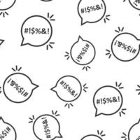 Shout speech bubble icon seamless pattern background. Complain vector illustration on white isolated background. Angry emotion business concept.