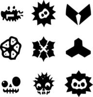 set of evil icon shape vector