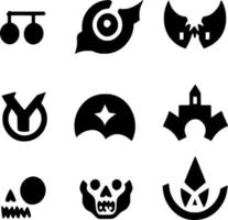 set of evil icon shape vector