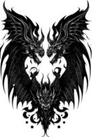dragon with a tattoo head on white background vector