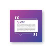 Quote frame blank template icon in flat style. Empty speech bubble vector illustration on isolated background. Textbox sign business concept.