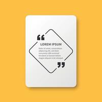 Quote frame blank template icon in flat style. Empty speech bubble vector illustration on isolated background. Textbox sign business concept.