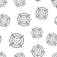 Shooting target vector icon seamless pattern background. Aim sniper symbol illustration on white background. Target aim business concept.