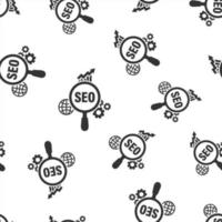 Seo analytics icon seamless pattern background. Social media vector illustration on white isolated background. Search analysis business concept.