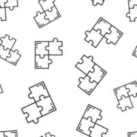 Puzzle compatible icon seamless pattern background. Jigsaw agreement vector illustration on white isolated background. Cooperation solution business concept.