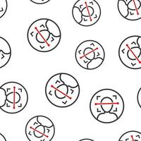 Face scan icon seamless pattern background. Facial id vector illustration on white isolated background. Identification algorithm business concept.