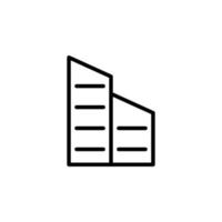 Building icon with outline style vector