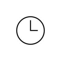 reloj icono con contorno estilo vector