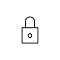 Padlock icon with outline style vector