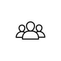 People icon with outline style vector