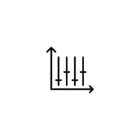 Chart icon with outline style vector