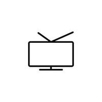 televisión icono con contorno estilo vector