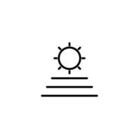Sun icon with outline style vector