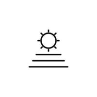 Sun icon with outline style vector