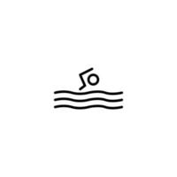 Swim icon with outline style vector