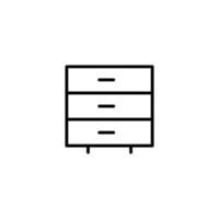 Drawer icon with outline style vector