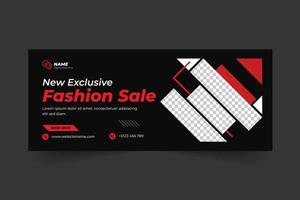 portada de redes sociales de venta de moda y plantilla de banner web vector