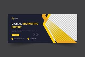 Digital business marketing promotion timeline social media cover template vector