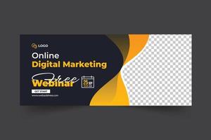 Digital Marketing Webinar Social Media And Web Banner Design vector