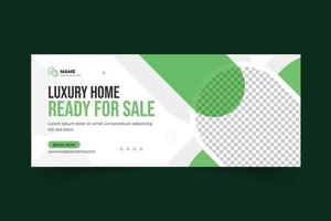 Real Estate Social Media Cover Photo Template Design vector