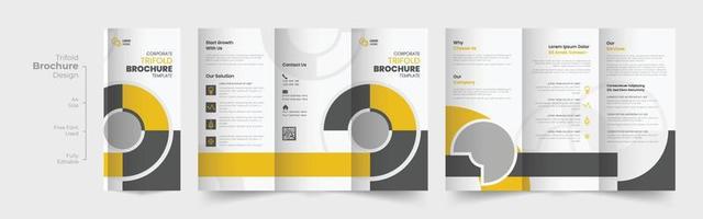 creativo y profesional negocio tríptico folleto diseño plantilla, sencillo y minimalista promoción diseño vector