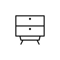 Drawer icon with outline style vector