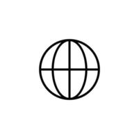 Globe icon with outline style vector