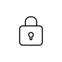 Padlock icon with outline style vector