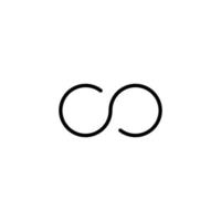 Infinity icon with outline style vector