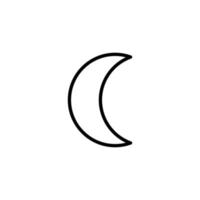 Moon icon with outline style vector