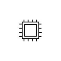 Processor icon with outline style vector