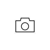 Camera icon with outline style vector