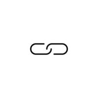 Paperclip icon with outline style vector